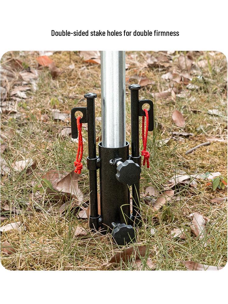 Adjustable Outdoor Awning Pole Holder for Camping - Sun Shelter Tent Stakes & Support Poles