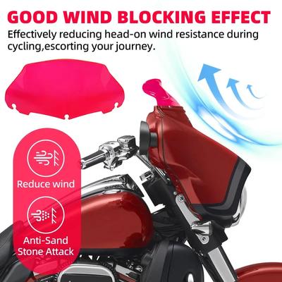 Red 9 " Windshield Fairing Windscreens Motorcycle Accessories For Harley Road Glide Ultra Custom FLTRU CVO FLTR FLTRX 2014-2025