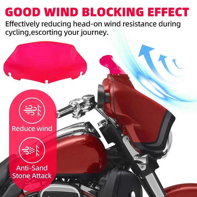 Rotes 9" Motorrad Wellen Windschild Verkleidung Windabweiser Für Harley Road Glide Ultra Custom FLTRU FLTR FLTRX 14-23