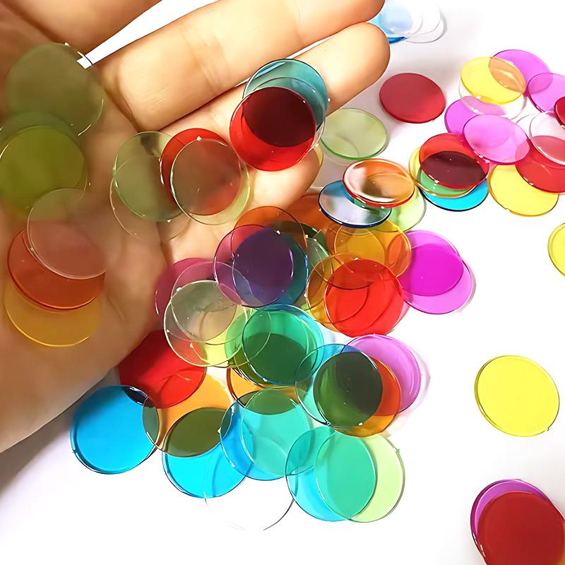 100/200PCS 19mm Round Count Chip Multicolor Poker Chips for Bingo Board Game Card Game Markers Counting Teaching Chips Props ZYF
