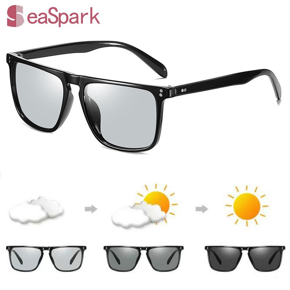 Bai Fen Bai Electronic 3C Men's New Photochromic Polarized Sunglasses Fashion Trend Uv Protection Anti Glare Sun Glasses Comfort Durable Eyewear Clearly Vision