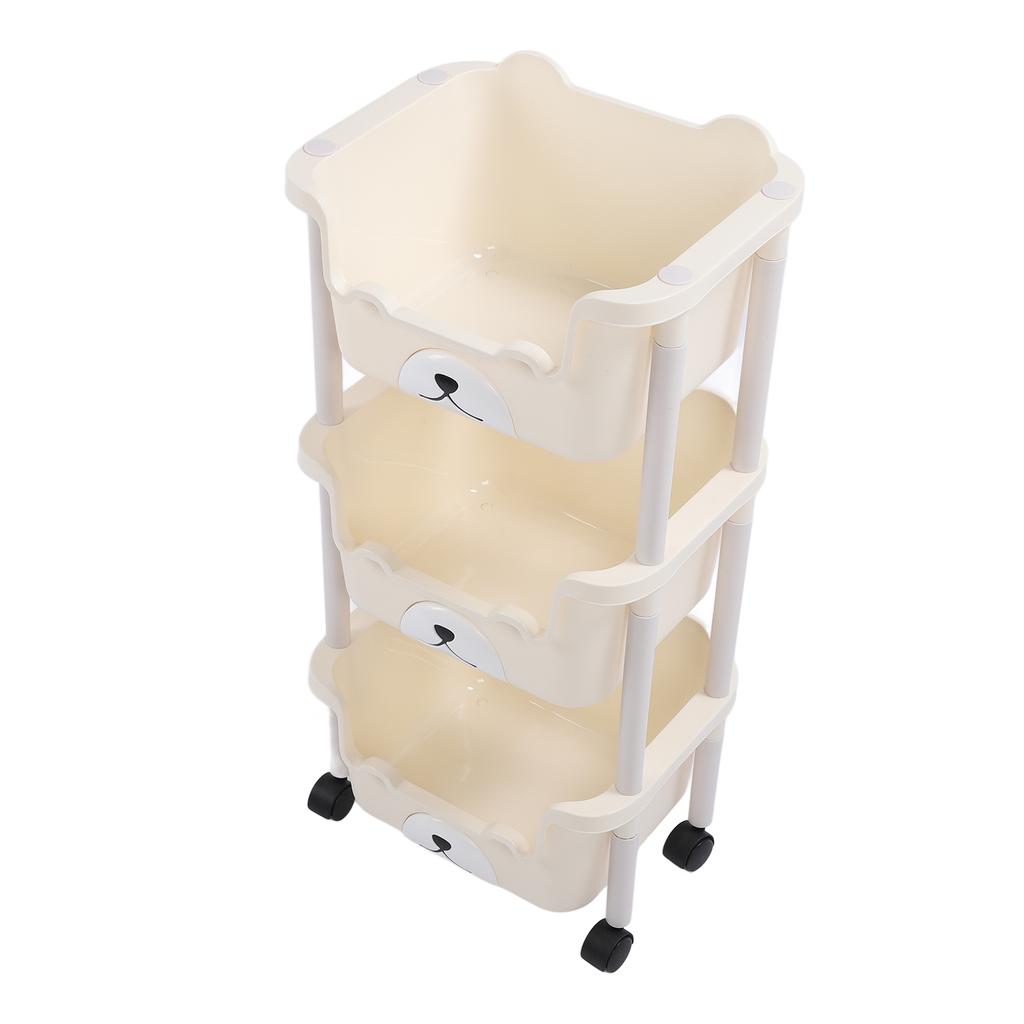 Storage Cart with Caster Wheels High Capacity Rolling Trolley Cart for Bathroom Kitchen Classroom