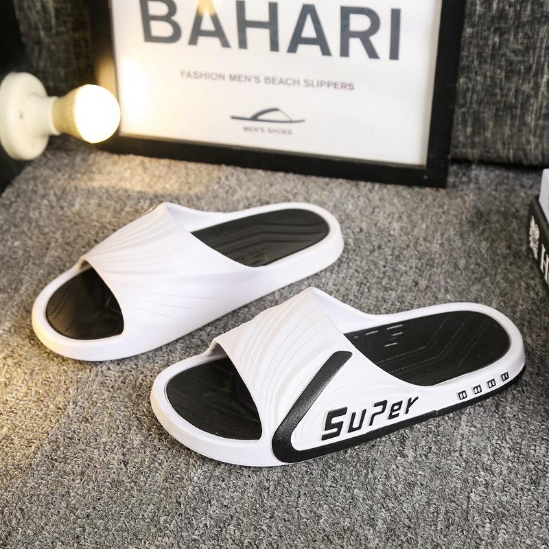 

Новые мужские односложные летние тапочки с толстой подошвой, износостойкие для ванной комнаты, модные износостойкие тапочки для мужчин 44
