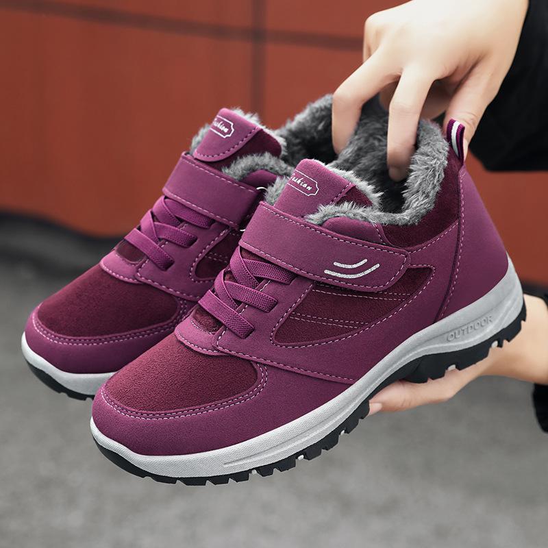 Cotton shoes female couple walking warm cotton boots casual velvet thickened snow boots