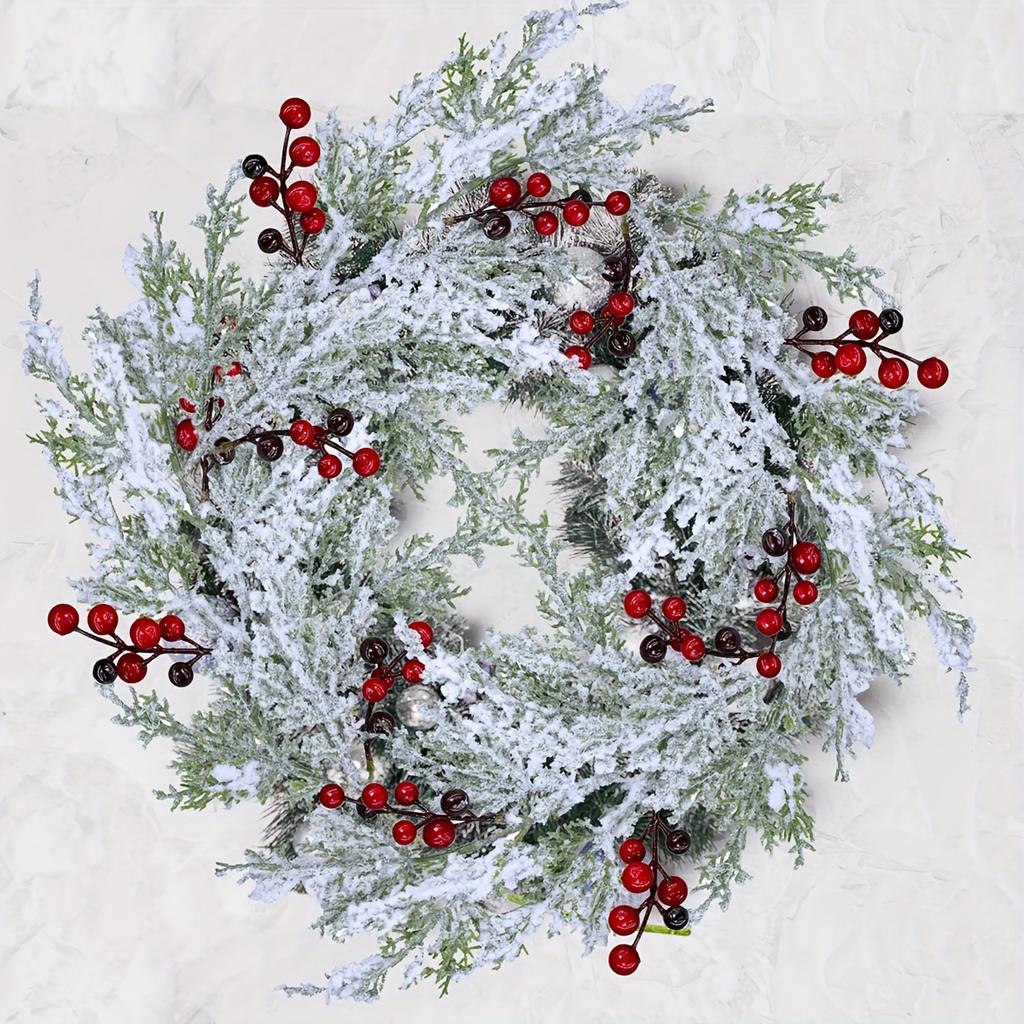 Frosted Faux Cedar Sprays for Christmas Tree, Wreath, Floral Arrangement, Vase, Winter Holiday Décor