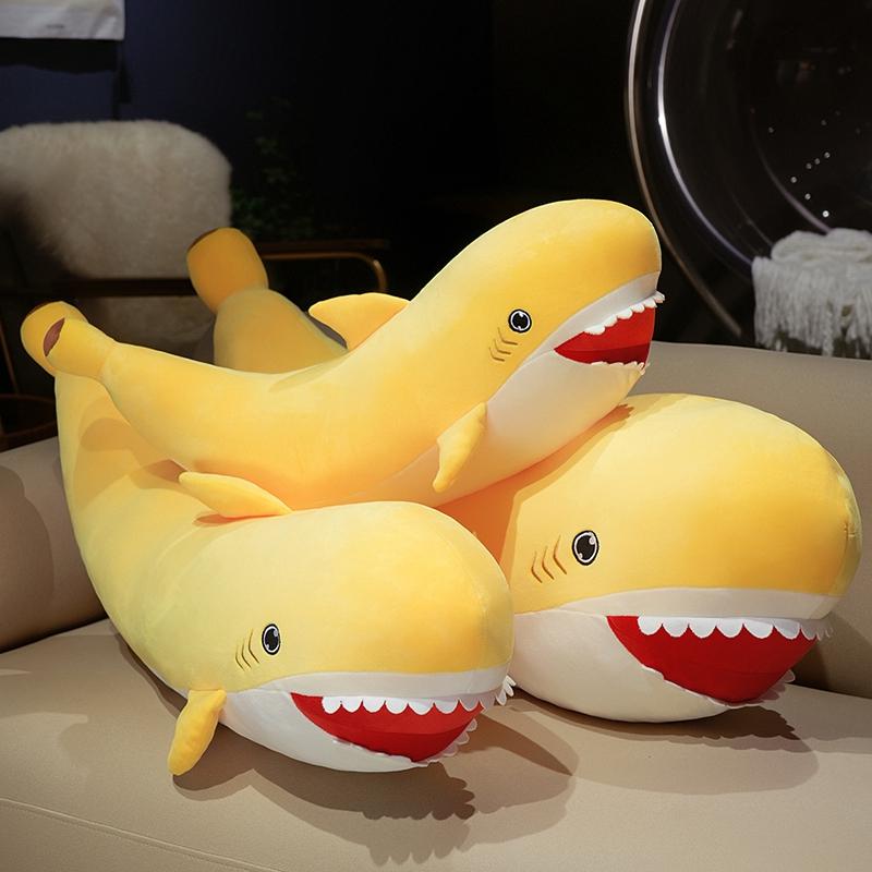 Creative Banana Shark Plush Toy Soft Cotton Stuffed Cozy Shark Pillow Cute Home Decor Gift