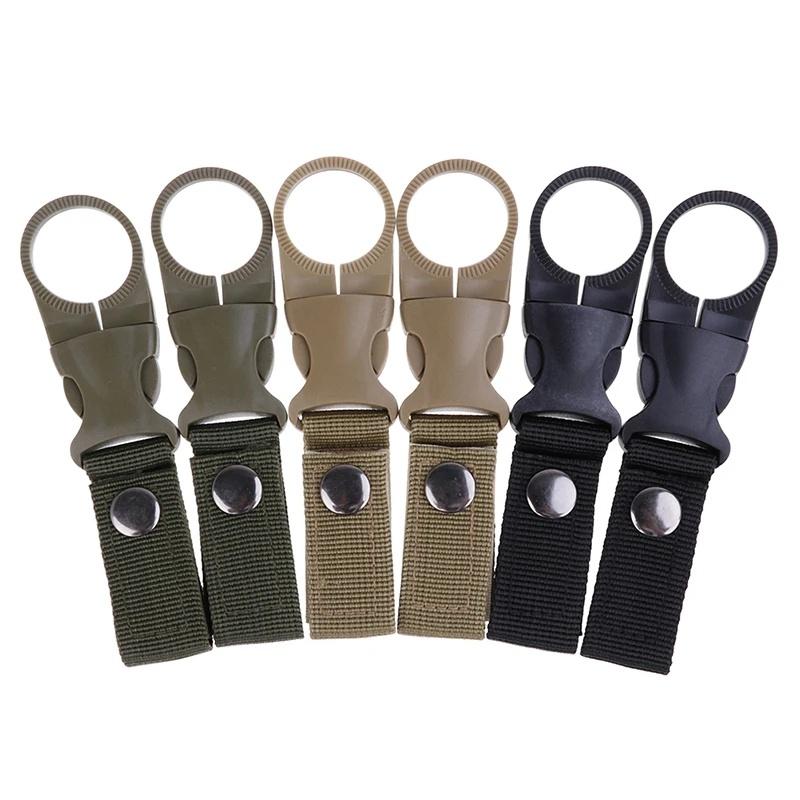 2pcs Water Bottle Holder Climbing Carabiner Belt Backpack Hanger Hooks Clip Multifunction Water Bottle Nylon Webbing Buckle Hook