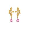 18k Gold-Plated Zirconia Floral Drop Stud Earrings - Exquisite Retro Luxury Jewelry