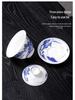 Dehua Blue & White Dragon Pattern Ceramic Tea Cup Set - Chinese Retro Kung Fu Style