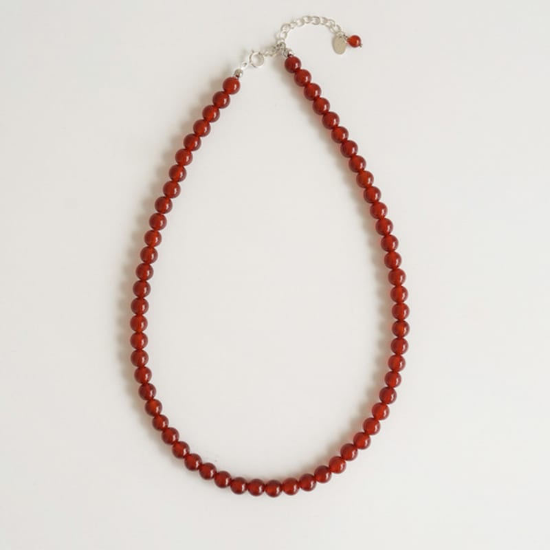 modernlike silver 925 jaman jade stone necklace 6mm