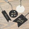 Thank You Tags 50Pcs Bronzing Stamping Black White Paper Card for Valentine's Day Gift Favor Retail Price Label