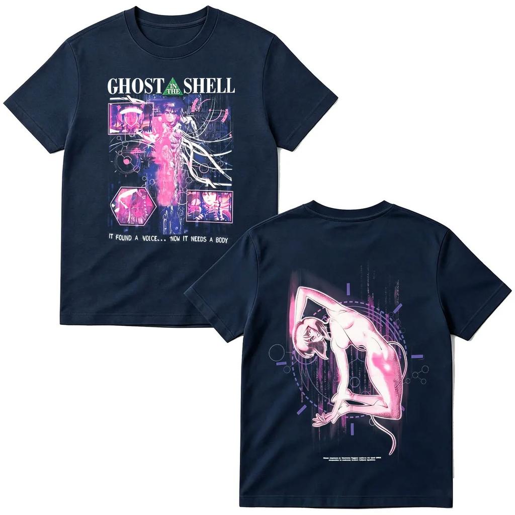 2026 Anime Ghost in The Shell Motoko Kusanagi T Shirts Men Women Clothing Fashion Vintage Tees Casual Short Sleeve Oversized T-shirts