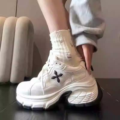 Sneakers Women's Shoes 2025 New Popular Autumn Breathable Mesh Shoes Thick Sole Lightweight Running Casual Dad Shoes