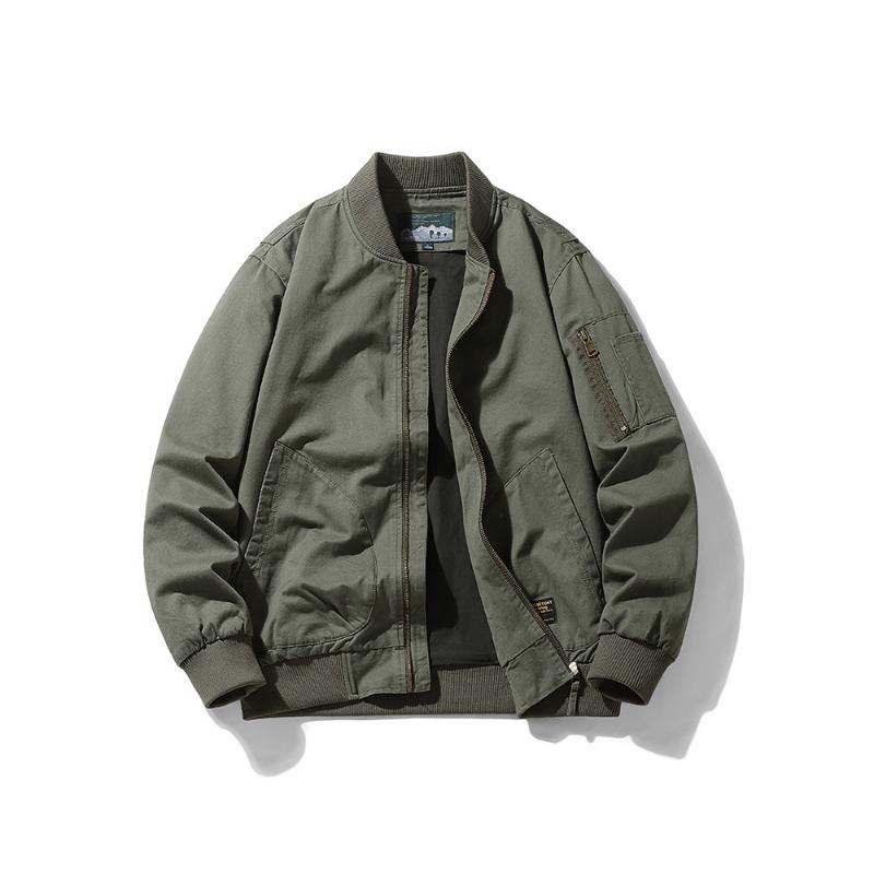 Pure Cotton Jacket Men's Spring and Autumn Loose Large Size Top and Clothing Casual Tooling