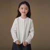 Hacikis Girls' 100% Cotton Textured Long-Sleeve White Shirt