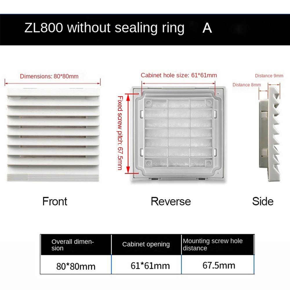 

Жалюзи из АБС-пластика Решетка вентилятора Белый Фильтр вентилятора Система вентиляции воздуха Пылезащитная жалюзи 80X80mm A