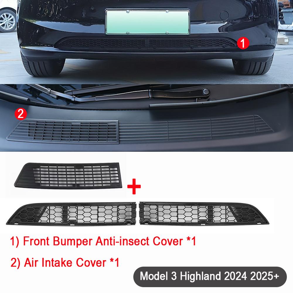 Für Tesla Model 3 2026 2026 Highland Frontgrill Gitter Stoßstangen Grilleinsätze Lufteinlass Lüftungsschlitz Verkleidung Schutz Zubehör