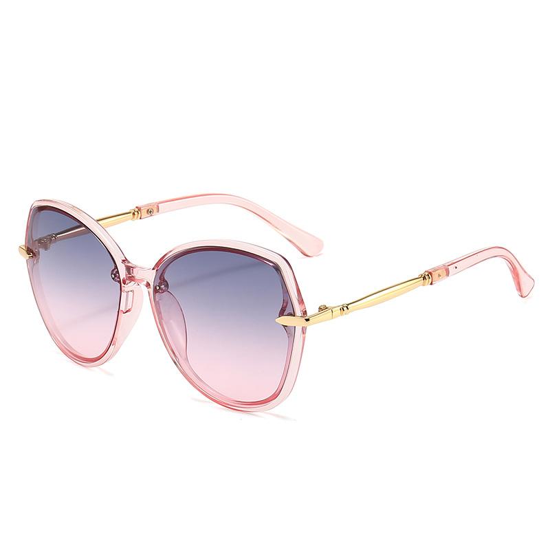 New Korean Version of Sunglasses Women's Fashion Metal Joker Ins Sunglasses Big Frame Sunglasses