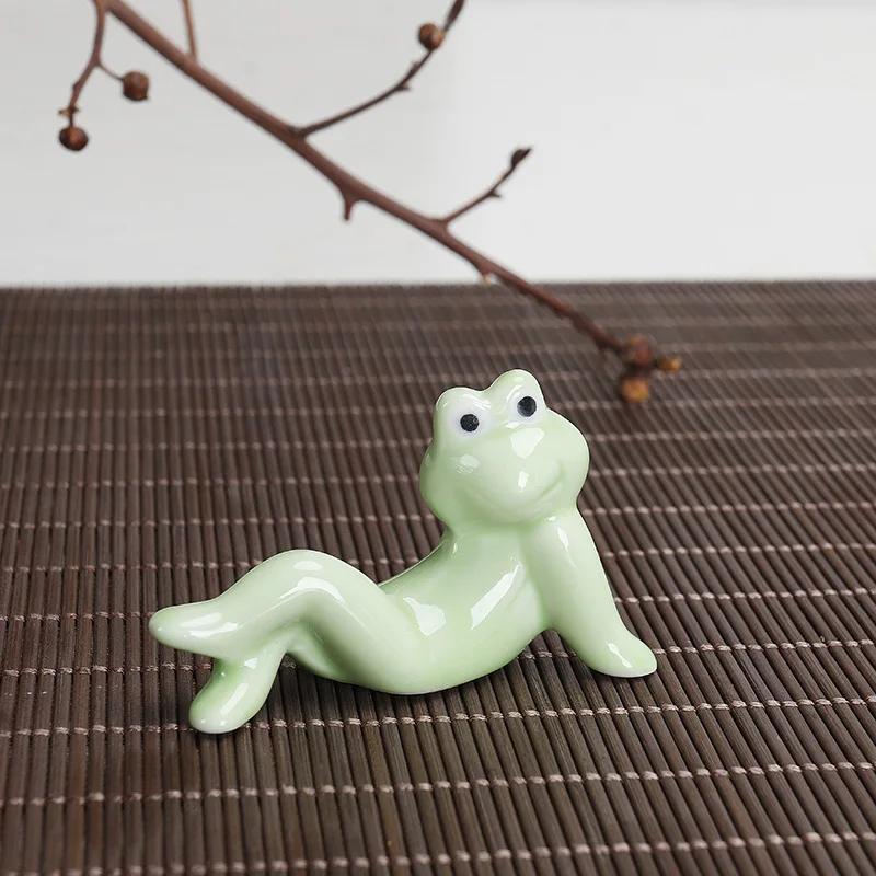 1-3PCS Frog Chopsticks Holder Pen Holder Frog Tea Pet Frog Home Furnishing Study Decoration Small Ornament Ornament