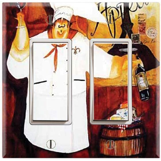 Graphics Wallplates - Bon Appetite Fat Chef- Toggle Outlet Combo Wall Plate Cover