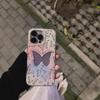 Suitable for iPhone11 Mobile Phone Case Matte Temperament Laser Butterfly Acrylic Advanced Women's Anti-drop Case