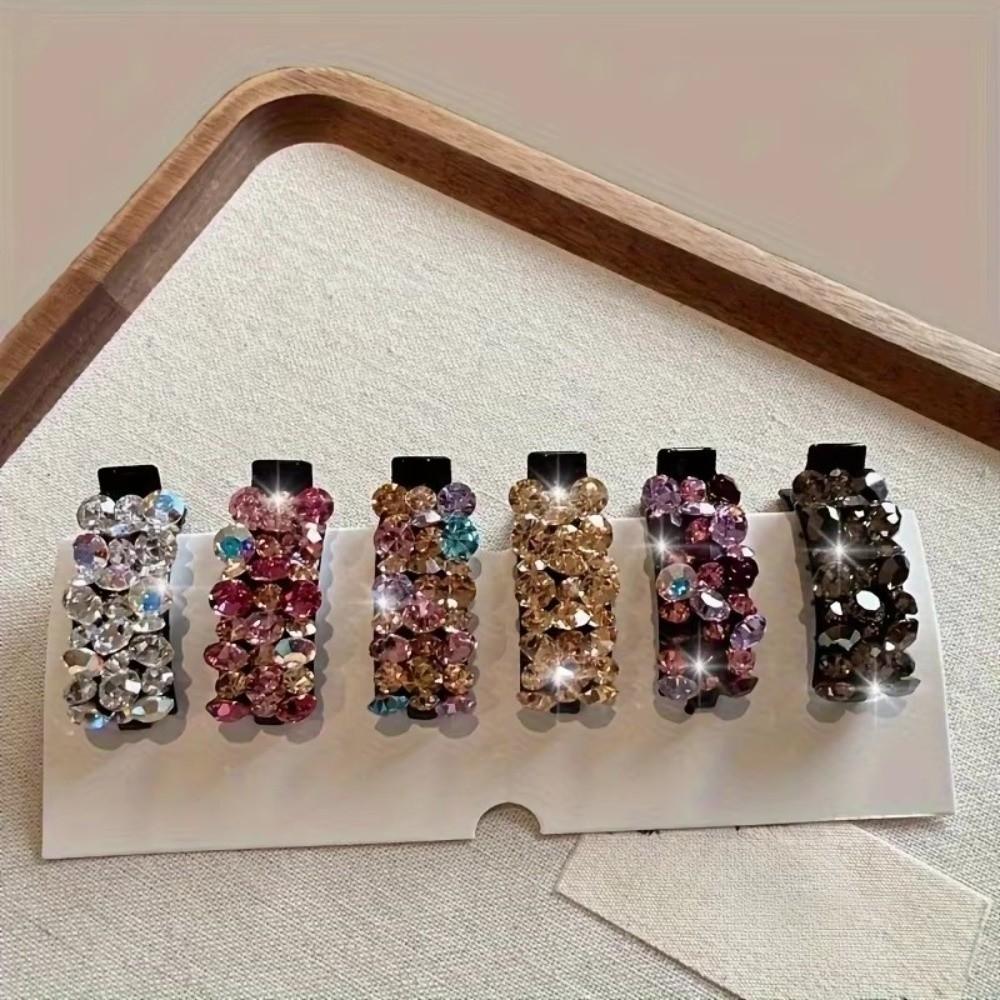 1pcs Colorful Rhinestone Duckbill Hairpin Acetate Material Small Side Clip Bangs Ponytail Holder