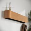 Walnut Wood Wall-Mounted Coat and Hat Rack for Living Room Entryway