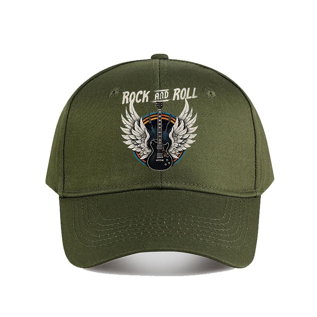 Vintage Rock And Roll Guitar Wings Baseball Cap Fashion Unisex Sunhat Womens Outdoor Sports Snapback Cap