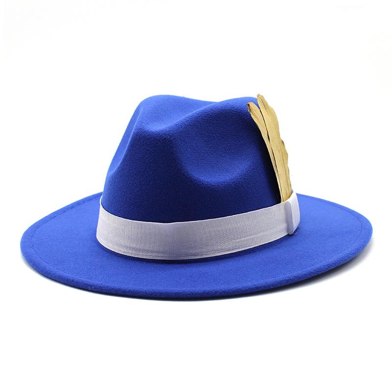 Men'S And Women'S Big Eaves Hat Tweed Jazz Hat British Top Hat