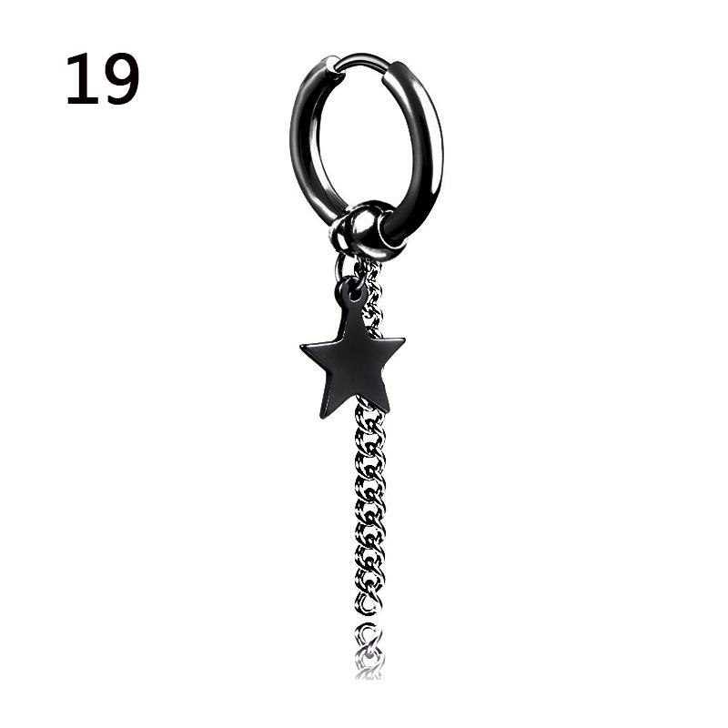 Earrings Simple Gift Women Men Stainless Steel 1 Piece Hipster Personality Fashion Ear Jewelry Tassel Handmade