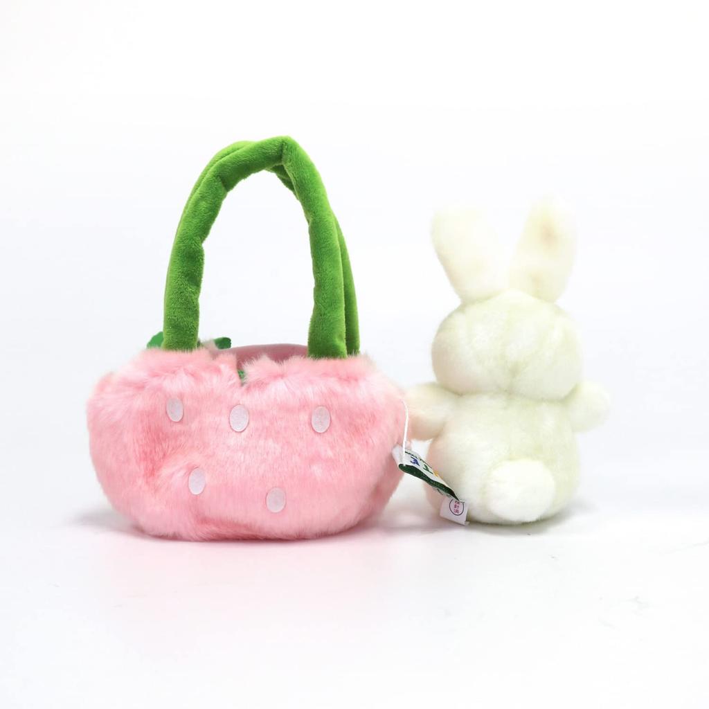 Cute Sales Plush Toy Outing Series Strawberry Rabbit White B0049