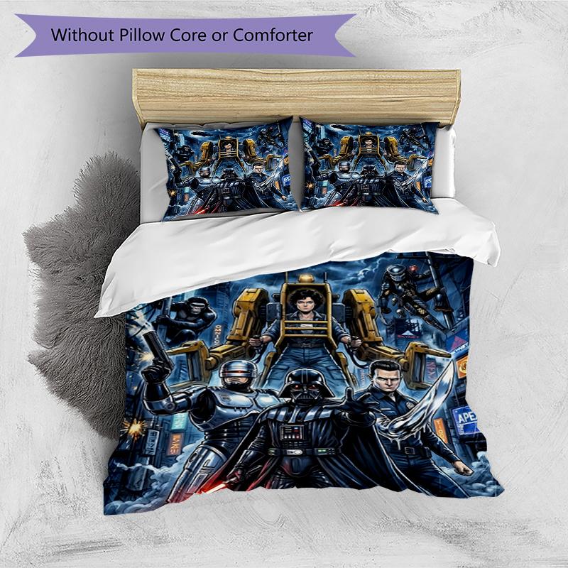 3pcs Duvet Cover Set (1*Duvet Cover + 2*Pillowcase, Without Core),Superheroes Print Bedding Set, Bedroom Decor, All‑Season, Birthday Gift