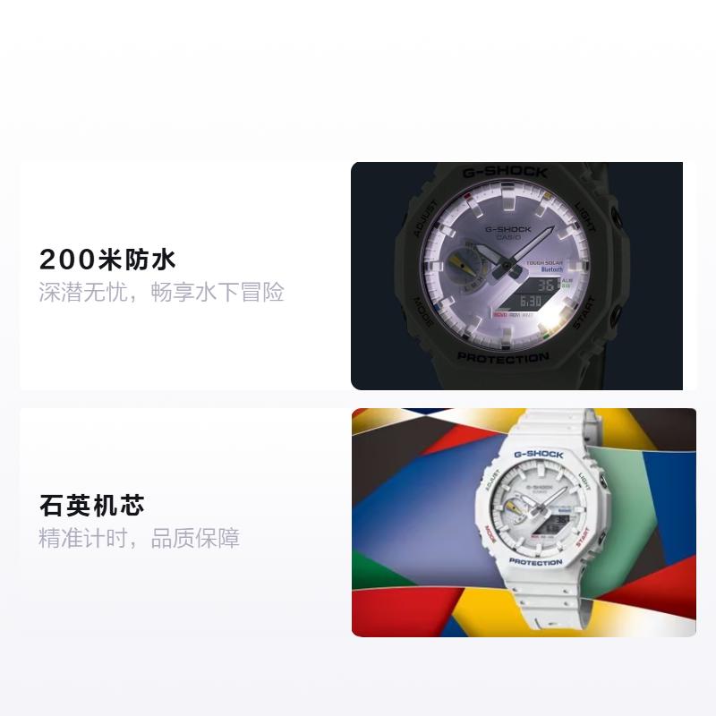 

CASIO LCD/pointer dual display series G-SHOCK 2100 series 200 meters waterproof solar powered Quartz resin strap men s watch white dia GA-B2100FC-7AJF белый