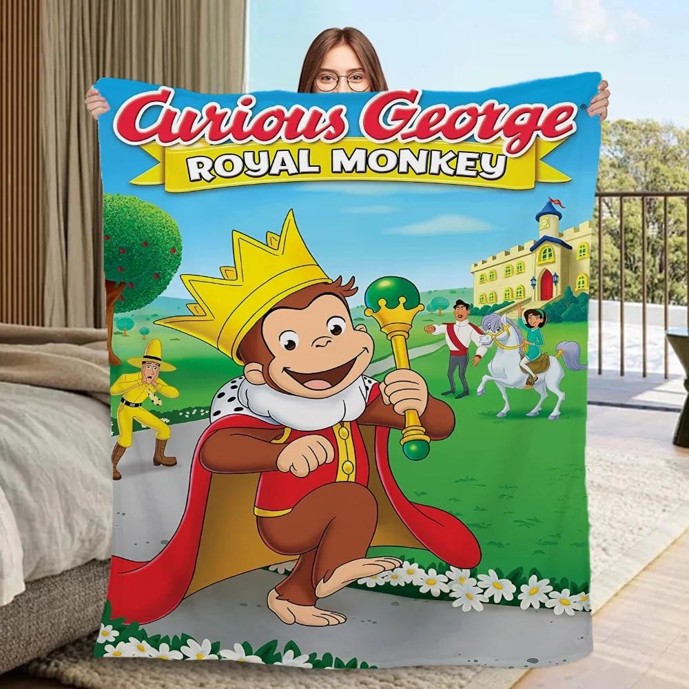 Morbida Coperta per Divani Curious George Coperta Sottile con Imbottitura Calda per Letto Coperte Calde per il Freddo a Quadri Soffice per Casa e Decorazione Cobija