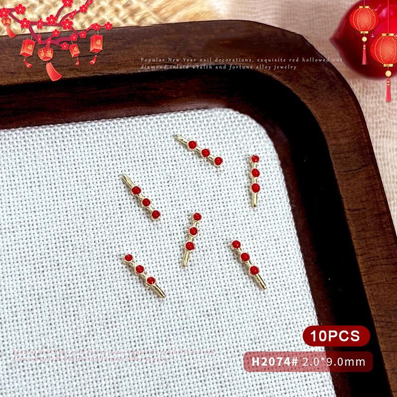 2026 New Year Fortune Alloy Nail Art Jewelry / Lucky Bag Chinese Knot Goldfish Ingot Coin Nail Decor DIY Year Of The Horse