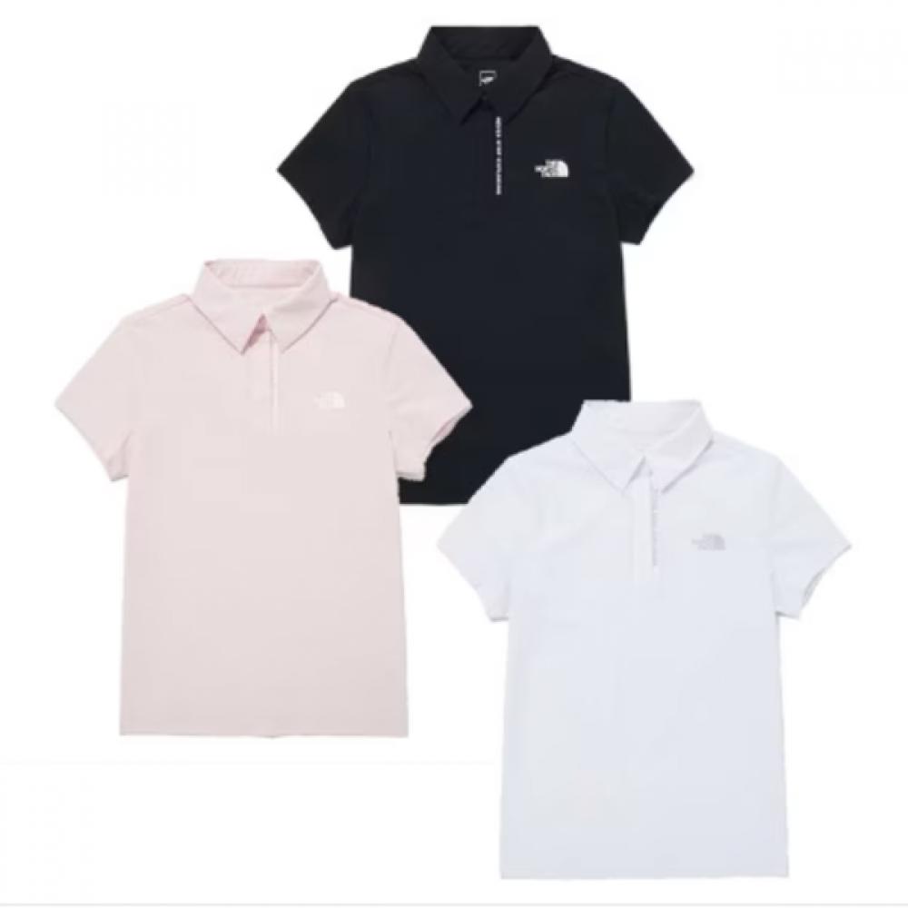 The North Face Women S Ice Green Short Sleeve Polo Nt7pq31 WHT(WHITE)/090(M)
