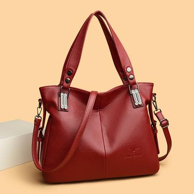 Large-capacity Single-shoulder Bag Middle-aged Fashionable and Elegant Soft Leather Commuting Handbag