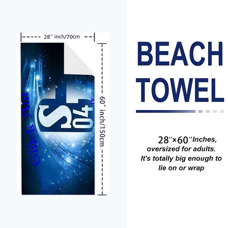 FC Schalke 04 Logo Print Beach Towel, Large Soft Quick Dry Towel for Beach Camping Swimming