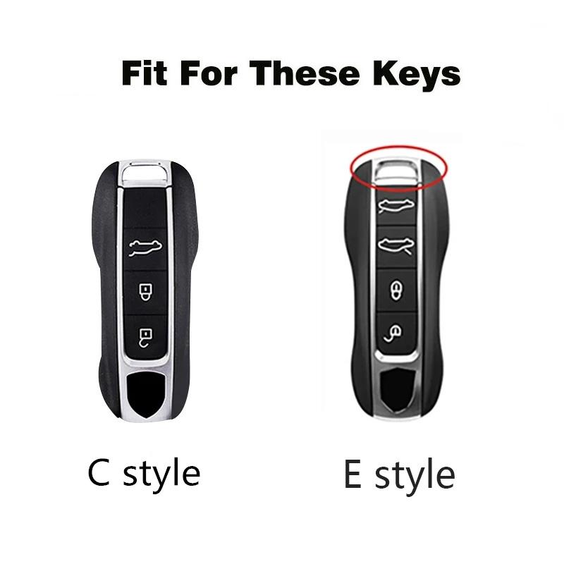 Alloy Leather Car Key Case Cover 3/4 Button Key Protector Shell For Porsche Panamera Cayenne 971 911 9YA Macan Boxster STICKER IJCDF1