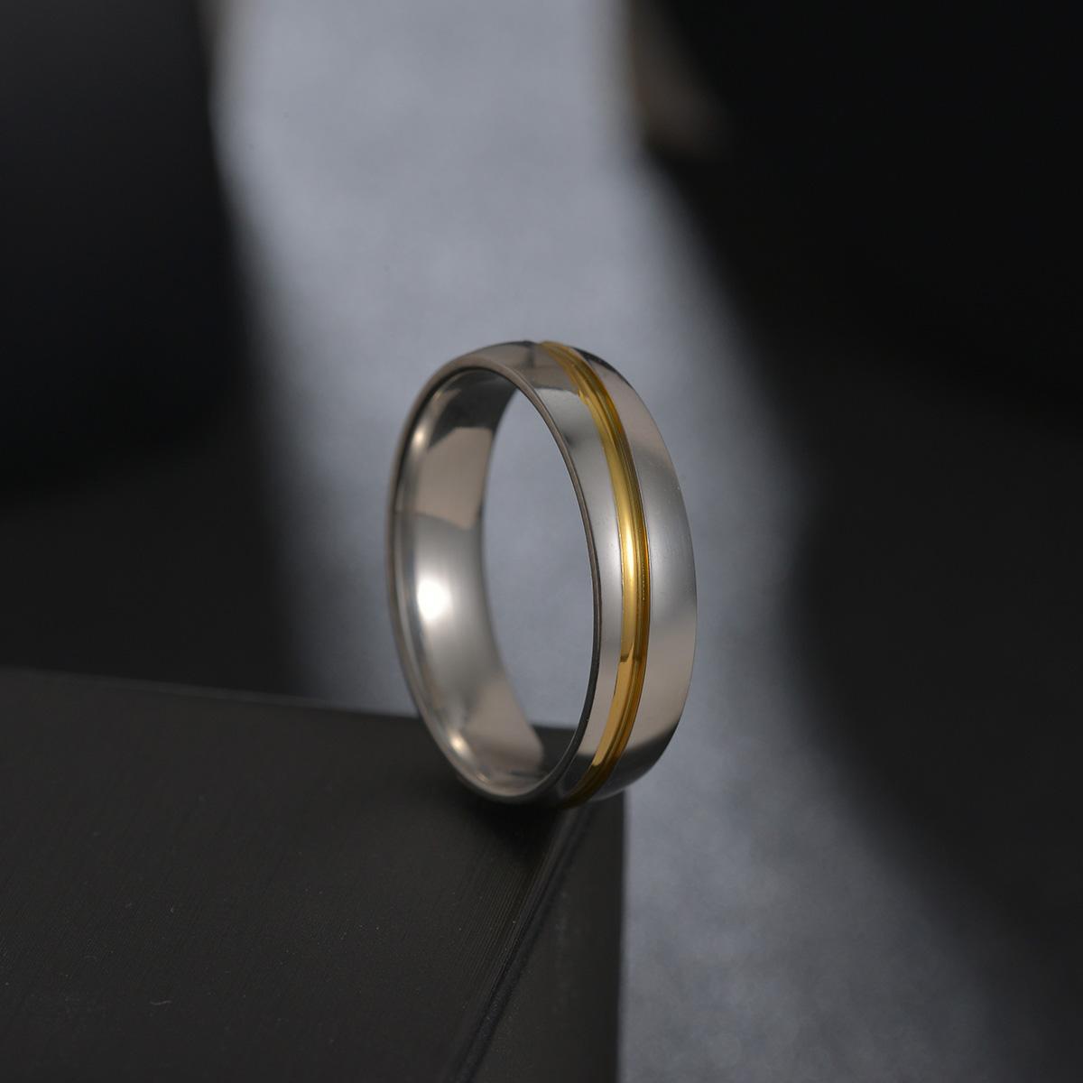 

Atoztide Personalized Engrave Name Ring Slash Gold Color Oil Zircon Stainless Steel for Women Men Couple Wedding Jewelry Gift 6&No engrave
