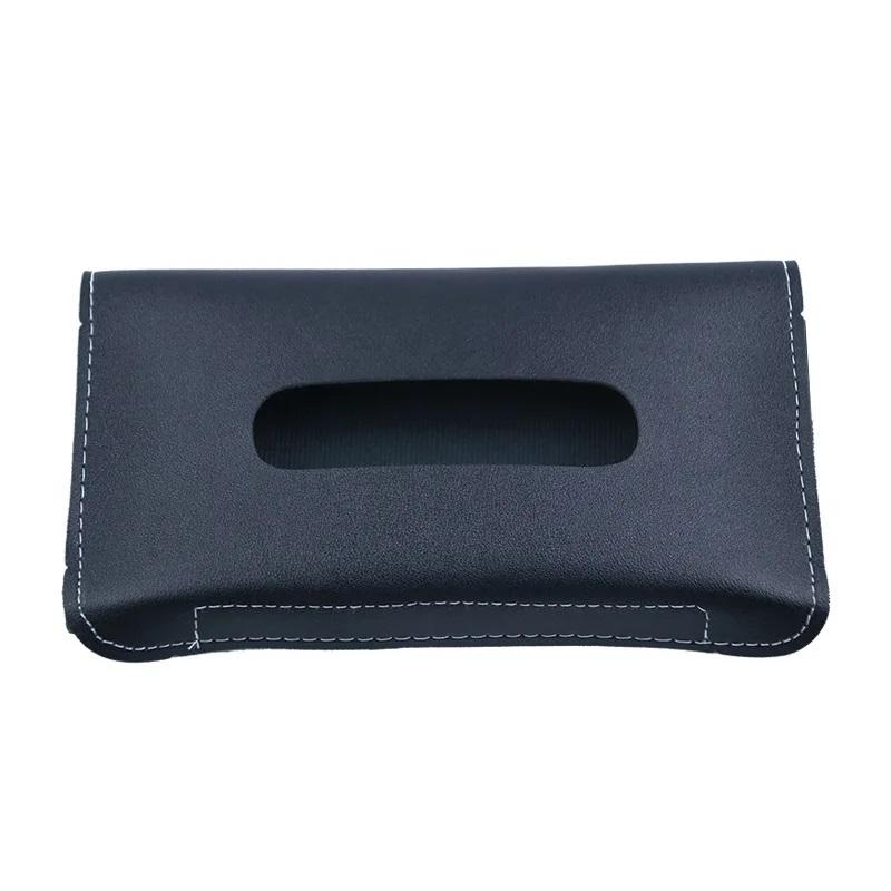 Car Sunshade Plate Tissue Box Universal Auto Interior Soft Leather Car Tissue Box Car Hanging Buckle Container Paper Bag Tools
