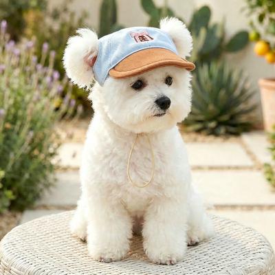 Pet Dog Cat Small Breed Puppy Accessory Simple Solid Color Adjustable Hat Fall Winter