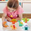 Early Childhood Education And Brain-training Number Board, Number Matching Hand , Cartoon Dinosaur Animal Building Block Toy