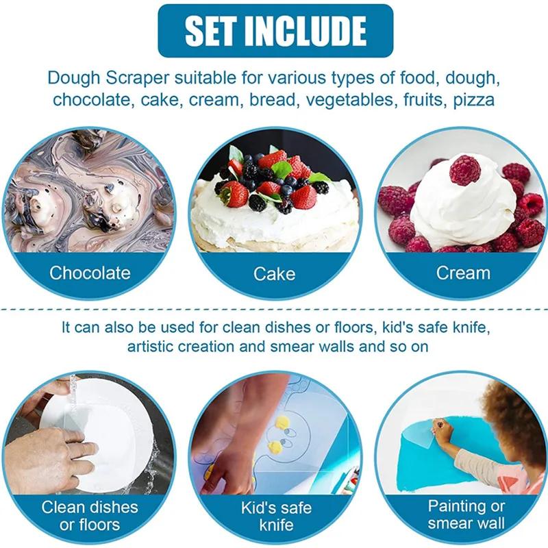 Kendin Yap Plastik Kek Yumuşak Kazıyıcı Fondant Mus Krema Spatula Hamur İşi Düz Kenar Kesici Cupcake Pişirme Dekorasyon Mutfak Aletleri