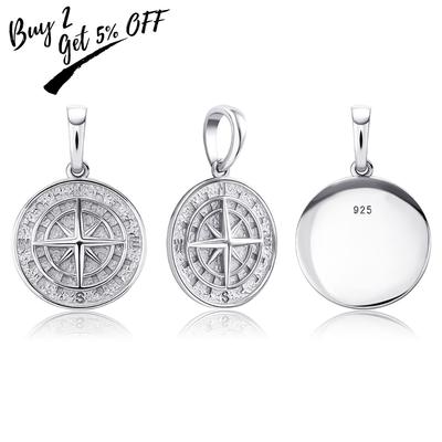 100% 925 Sterling Silver Compass Pendant High Quality Gold/Platinum Plated Fine Jewelry Personalized Jewelry For Women