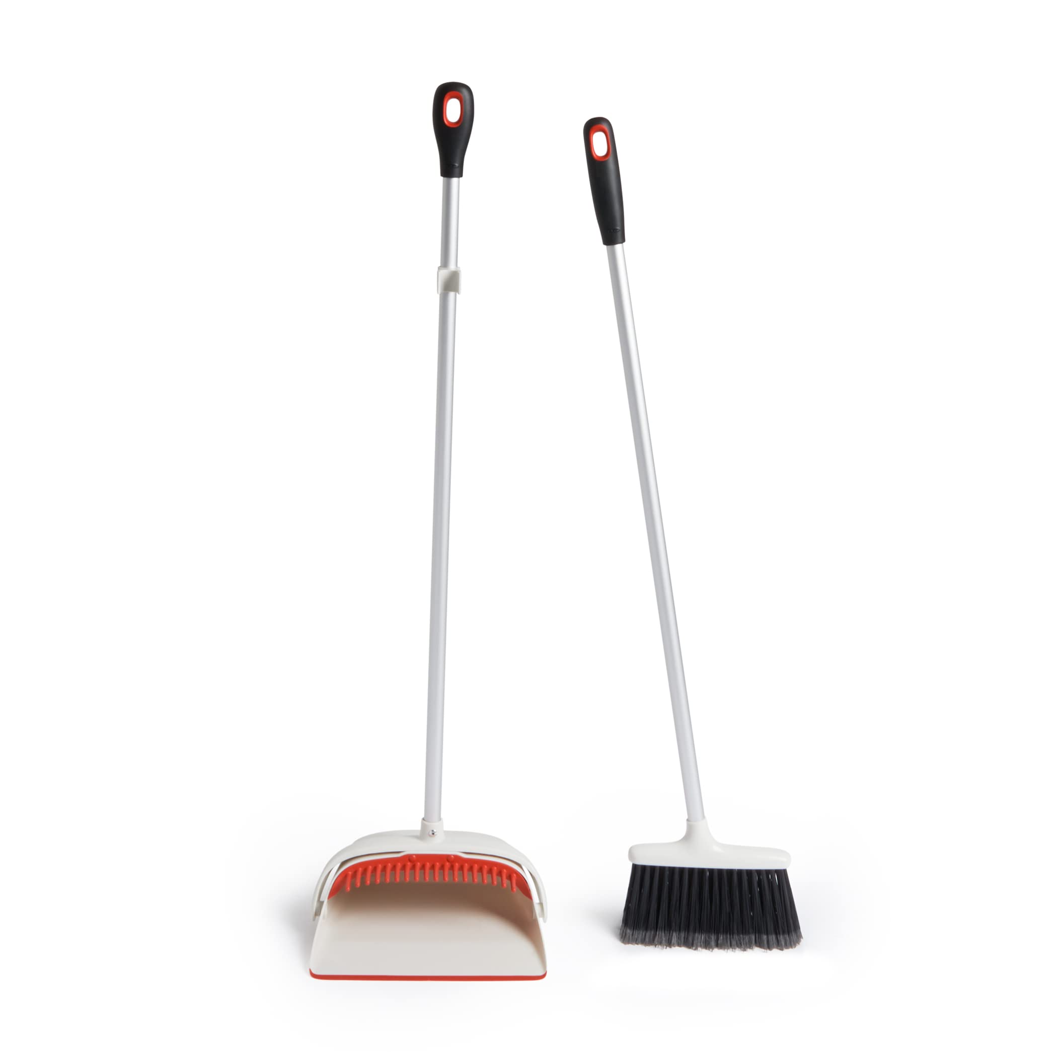 

OXO broom and dustpan can be stored stands on its easy to throw easy to cleaning length 99cm set, all-in-one storage, upright, own, away, collect, белый