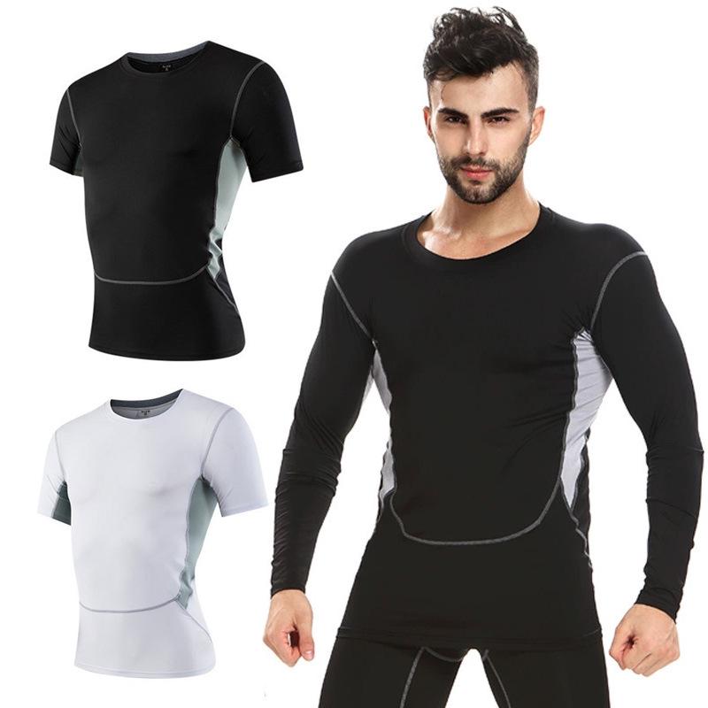 Men's Quick-Dry Compression T-Shirt, Short & Long Sleeve, Breathable Elastic Fit, Perfect for Basketball & Fitness.