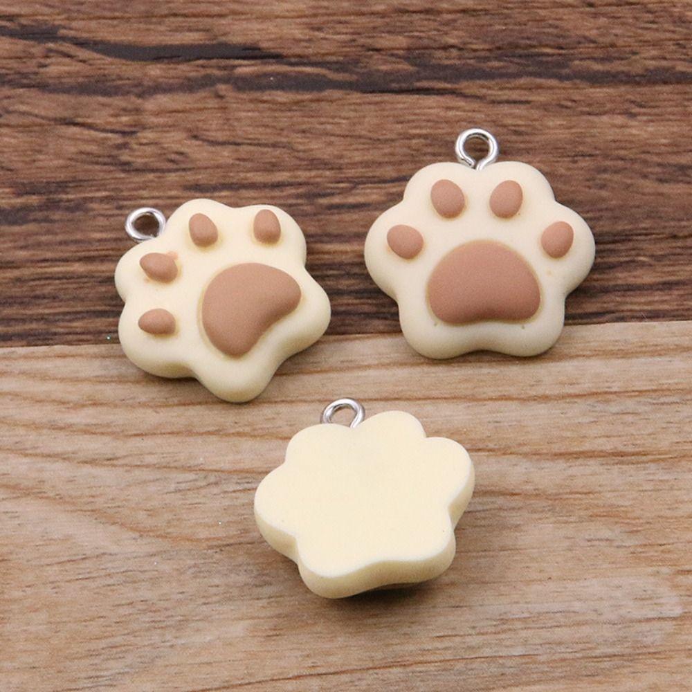 10pcs Resin Colorful Cat Claw Beads Cartoon Cat Claw Resin Pendant Bead Earring Making