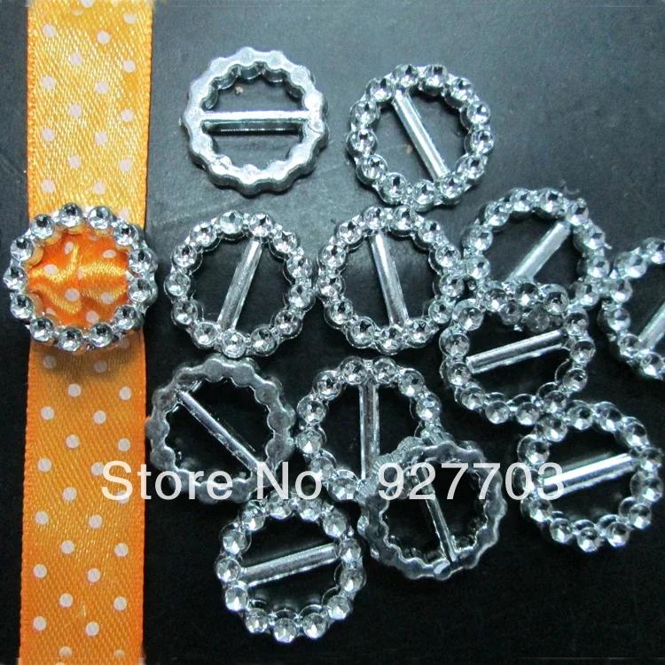 10pcs Acrylic Round Buckle Invitation Ribbon Slider For Wedding Ribbon Supplies