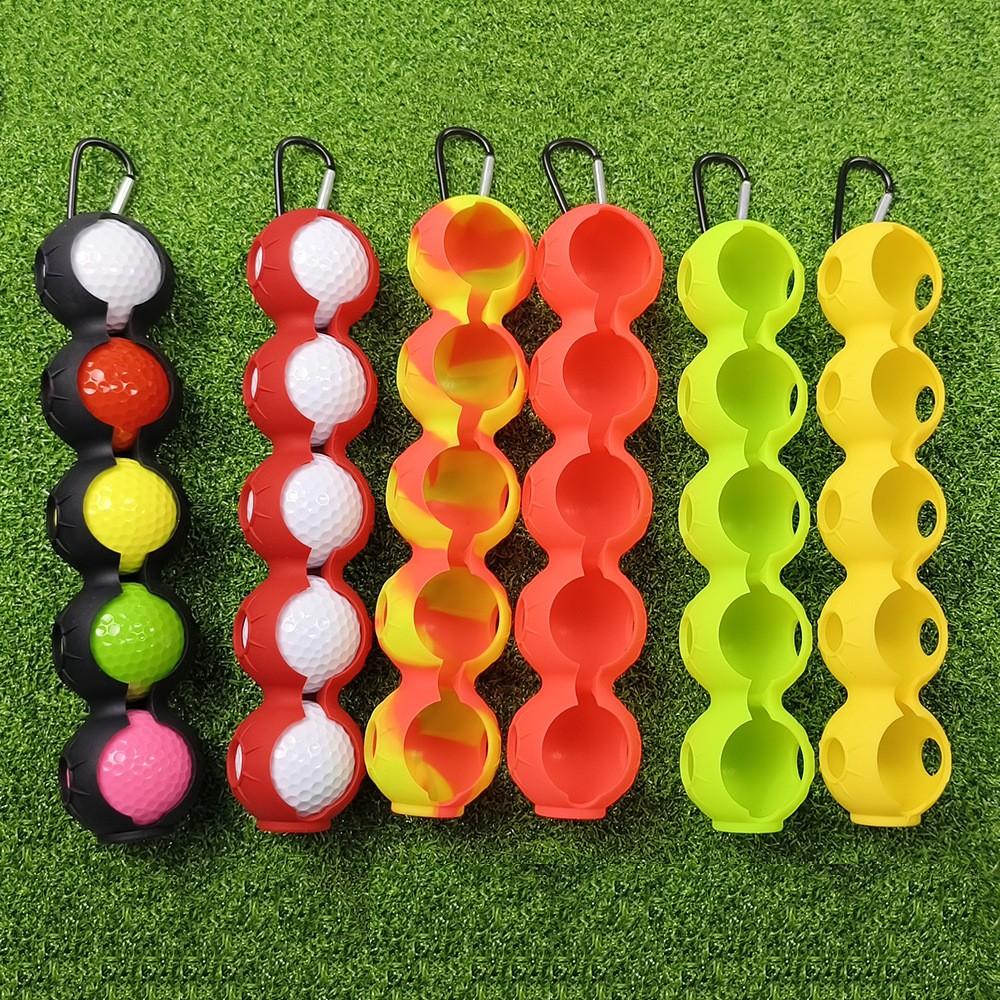 Silicone Golf Ball Cover 5-piece Set With Hook and Loop For Portability Multiple Colors Available